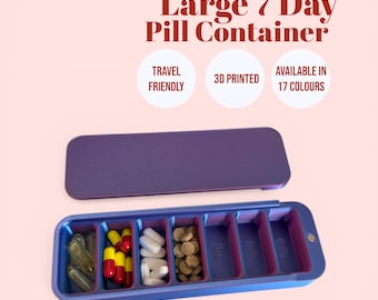 Organizador de comprimidos grande para 7 dias, organizador semanal de medicamentos