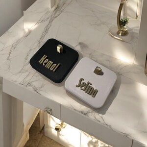 Personalised Double Toothbrush Holder – Custom Oral-B Electric Stand | Couples Bathroom Organizer | Name Gift Set image 10