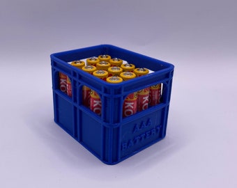 AAA Battery Crate Organiser | Stackable Battery Crate | AAA Battery Storage | Holds 16 AAA Batteries | Free Delivery