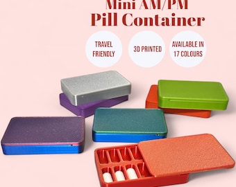 Mini AM/PM Pill Case, 7 Day Travel Medication Organiser