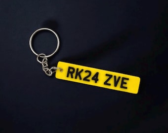 Personalized 4D Number Plate Car Keyring, Auto Enthusiast Gift