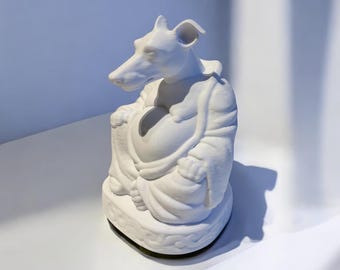 Greyhound Buddha Statue: Zen Dog Lover Gift