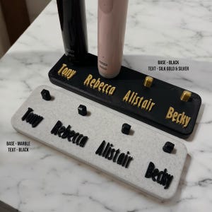 Personalised Double Toothbrush Holder – Custom Oral-B Electric Stand | Couples Bathroom Organizer | Name Gift Set image 9