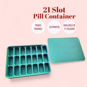 21 Slot Pill Container – 3 Week AM/PM Pill Case Organiser | Morning Evening Pill Box | Travel Pill Holder | Vitamin Medication Storage