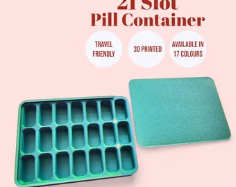 3 Week Pill Organizer: 21 Slot AM/PM Pill Case, Travel Medication Storage