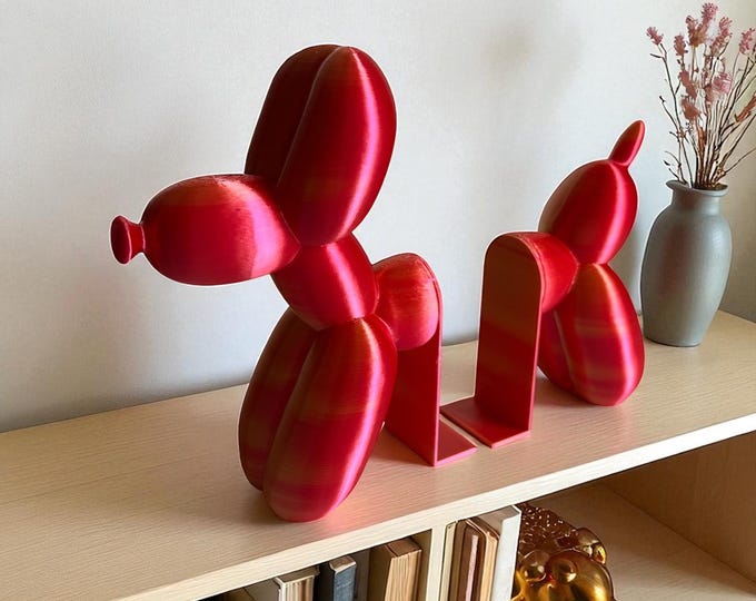 Balloon Dog Bookend, Minimalist Book Holder, Shelf Decor