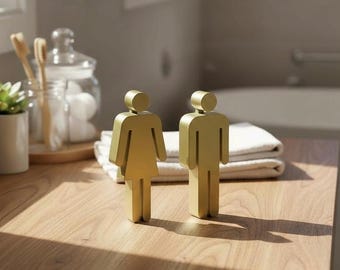 Modern Male/Female Bathroom Figurine Signs – Playful Decor