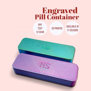 Personalised 7 Day Pill Case – Engraved Weekly Pill Container | Portable Travel Pill Box | Vitamin & Medication Holder | Organiser Gift