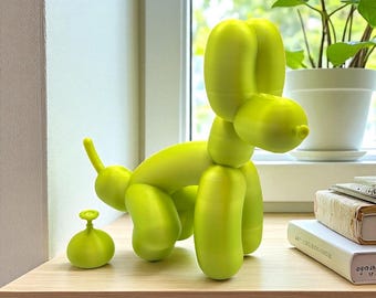 Pooping Balloon Dog Sculpture: Quirky Desk Decor, Home Decor