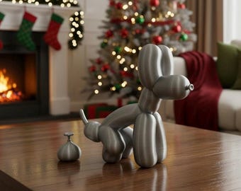 Pooping Balloon Dog Sculpture: Quirky Desk Decor, Home Decor