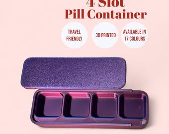 4 Slot Pill Container, Weekly Travel Vitamin Organiser, Eco-Friendly