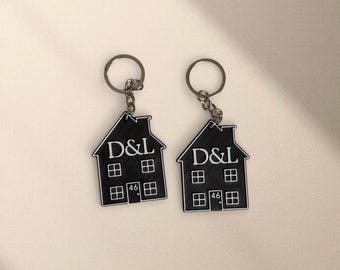 Personalised Home Keyring, Custom Initials, New Home Gift