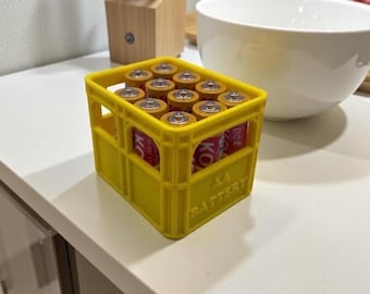 AA Battery Holder – Compact Storage Crate x2, Holds 12