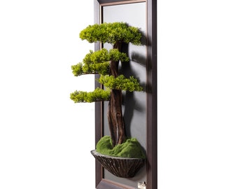 Bonsai Tree Tableau - 13 - Tree Portrait, Tree Wall Art, Tree Wall Decor, Wallboard, Home Decoration, Handmade