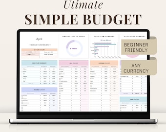 Simple Budget Planner Google Sheets Monthly Budget Spreadsheet Excel Weekly Income Template Bi-weekly Budgeting by Paycheck Expense Tracker