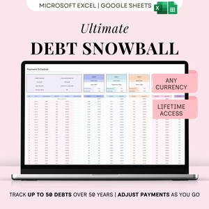 Debt Snowball Payoff Tracker Spreadsheet Avalanche Calculator Credit Card Loan Template House Mortgage Debt Free Planner Google Sheets