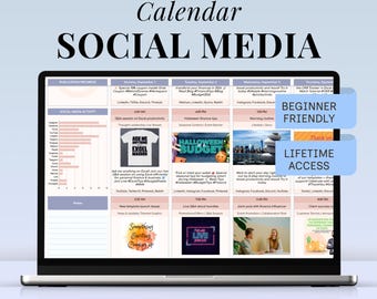 Social Media Planner Spreadsheet Monthly Content Calendar Influencer Template TikTok Instagram Youtube Facebook Pinterest Post Google Sheets