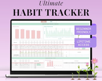 Ultimate Habit Tracker Google Sheet Monthly Habit Spreadsheet Excel Weekly Routine Productivity Template Daily Self Improvement Goal Planner
