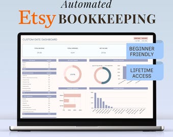 Etsy Seller Bookkeeping Spreadsheet Etsy Accounting Google Sheets Small Business Income Expense Profit Sales Tracker Business Tax Planner
