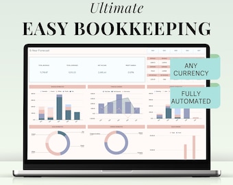 Small Business Bookkeeping Spreadsheet Template Annual Profit & Loss Easy Accounting Template Sales Tax Tracker Invoice Excel Google Sheets