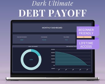 Dark Debt Payoff Tracker Spreadsheet Snowball Avalanche Calculator Credit Card Loan Bill Template House Mortgage Free Planner Google Sheet