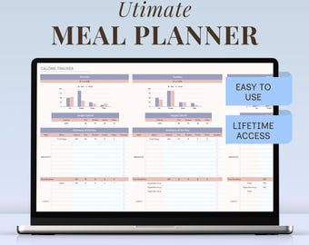 Weekly Meal Planner Spreadsheet Family Meal Planner Food Inventory Tracking System Recipe Organizer Excel Google Sheets Cooking Helper Meal