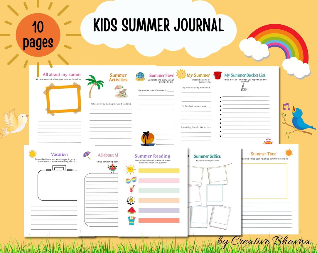 Summer Printables Kids Summer Fun Journal Activity - Etsy