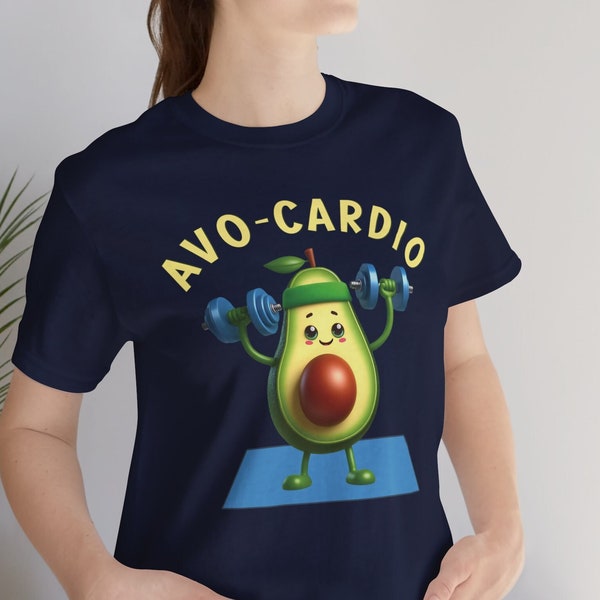 Funny Avocado Workout T-shirt, Avo-Cardio Unisex Shirt, Foodie and Fitness Humour Tee