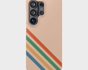 Retro Diagonal Striped Phone Case for Samsung Galaxy S20-S26 | Snap-On Protective Cover