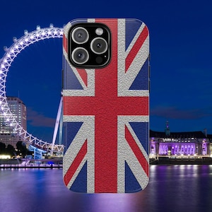 Union Jack British Flag Design, iPhone 8 - 16 Phone Case, WOYC Tough Protective Cover, Patriotic Gift, Flag Lover Phone Accessory