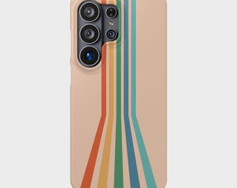 Retro Warped Striped Phone Case for Samsung Galaxy S20-S26 | Snap-On Protective Cover