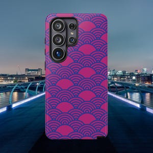 Japanese Wave Pattern Phone Case | Dual-Layer Protective Cover for Samsung S20-S26
