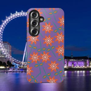 Samsung Galaxy Handyhülle S10 - S25, Blumenmuster Hülle, WOYC Dual Layer Schutz, Handy Zubehör Geschenk