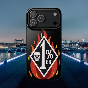 1%ER Biker Patch Phone Case For iPhone 8-17 | Snap-On Protective Cover