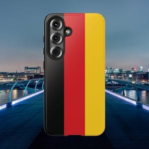 Samsung Galaxy S10 - S25 Phone Case, Black Red Yellow German Flag Colours, WOYC Tough Dual Layer Protective Cover, Patriotic Gift