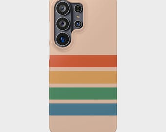 Retro Horizontal Striped Phone Case for Samsung Galaxy S20-S26 | Snap-On Protective Cover