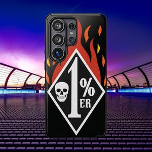 1%ER Biker Patch Style Phone Case For Samsung S20-S26 | Tough Dual-Layer Protective Cover