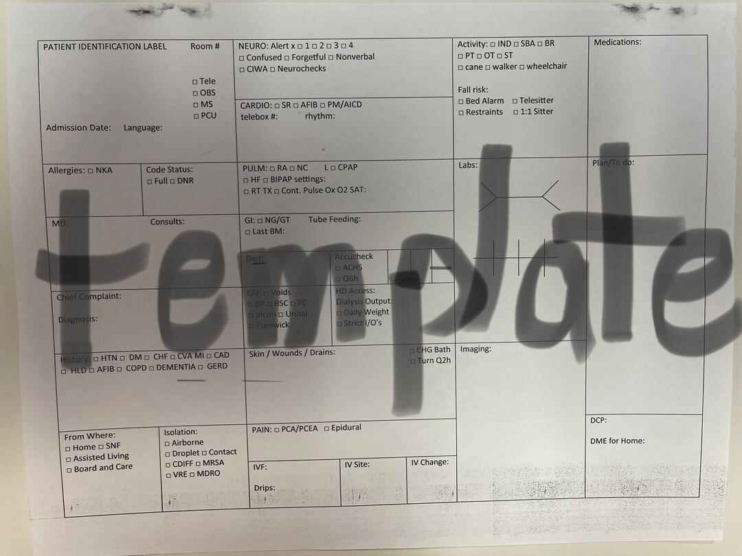 PCU, Stepdown, Medsurg Tele Nursing Brain Etsy
