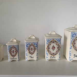 french storage jars set of five