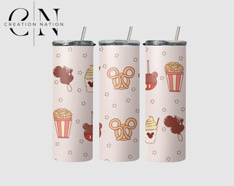 Mickey Mouse Stainless Steel Tumbler: 20oz Skinny Tumbler with Lid & Straw