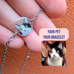 Braccialetto minimalista con ritratto di animali domestici – Gioielli personalizzati per cani o gatti – Braccialetto fatto a mano con corda – Regalo perfetto per l'amicizia, regalo per i proprietari di animali domestici