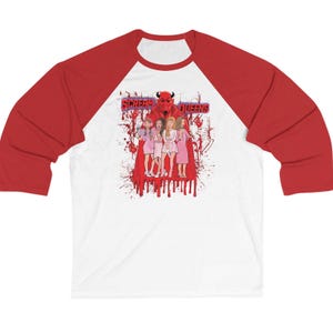 Daria Fashion Club Scream Queens mashup horror comedy cartoon tv show 90s retro Unisex 3\4 Sleeve Baseball Tee