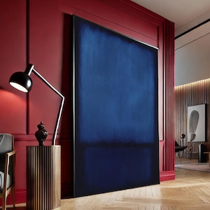 Mark Rothko Blue Black Canvas Art, Minimalist Abstract Color Field Painting, Modern Gallery Style Wall Decor, Canvas Wall , Ready to Hang