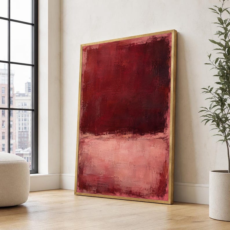Mark Rothko Red and Pink Color Field Canvas Wall Art, Modern Abstract ...