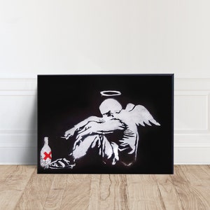 Art mural sur toile Banksy, impression d'affiche ange ivre, impression sur toile ange déchu