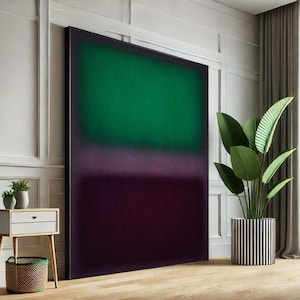 Mark Rothko Green and Purple Canvas Iconic Color Field Painting Reproduction for Bold Modern Interiors