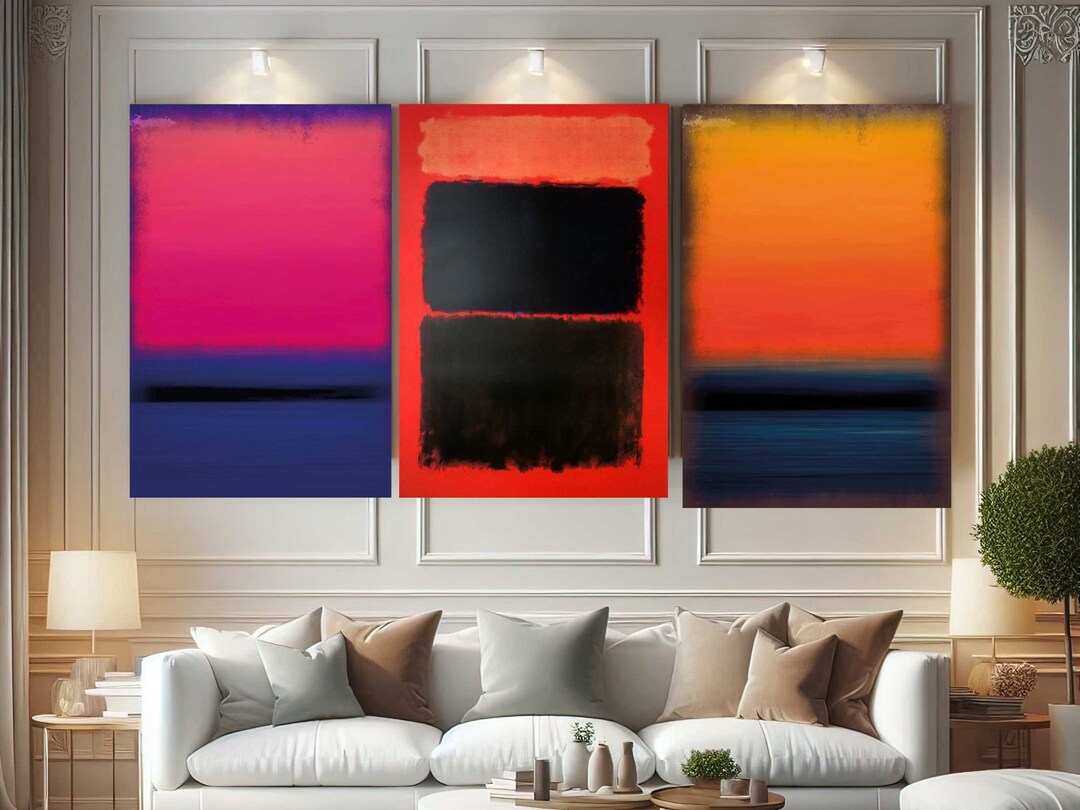 Marc Rothko Frames Set of 3 Mark Rothko Exhibition Frame Option Canvas Wall Art Print - Etsy