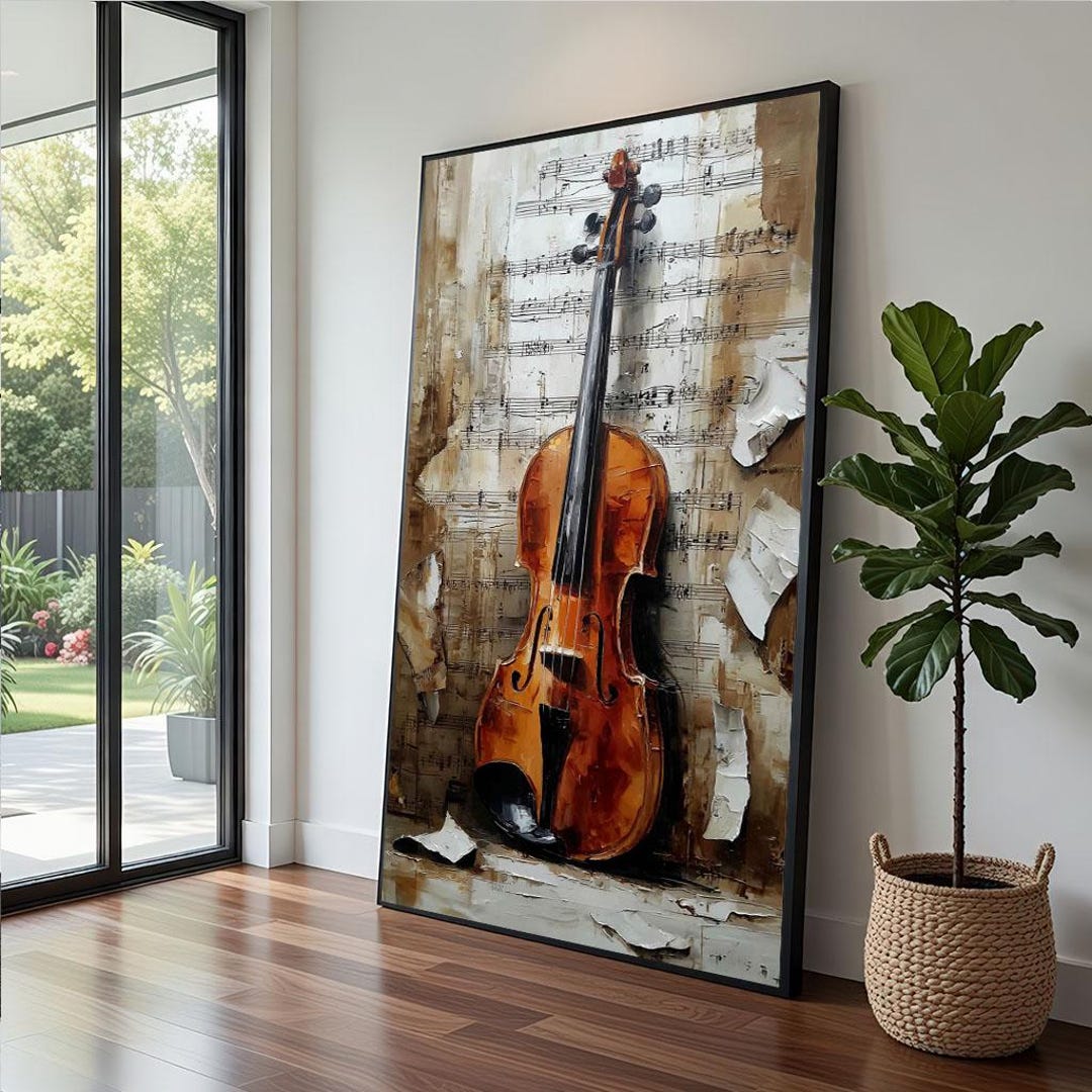 Vintage Violin Canvas Rustic Music Art Print - Etsy