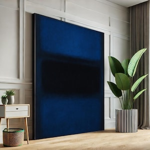 Mark Rothko Dark Blue Abstract Painting, Rothko Inspired Canvas Wall Art Print, Modern Minimalist Decor, Color Field Poster, Ready to Hang
