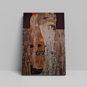 Gustav Klimt, The Three Ages Of Woman Canvas Wall Art Poster Print, Frame Option, Ready To Hang